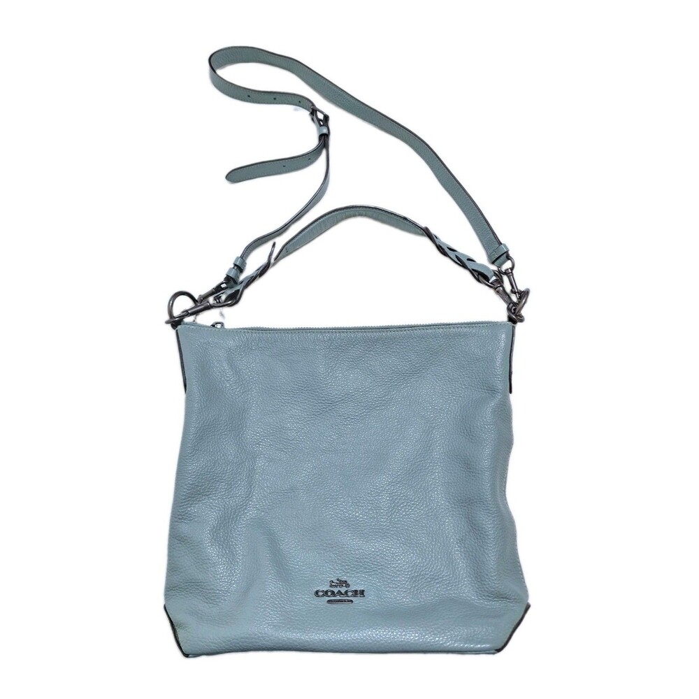 Coach F31507 Abby Duffle Slate Blue Pebbled Leather Crossbody Shoulder Bag